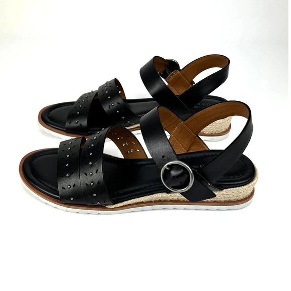 New Caslon Women Shoes Slides Black Leather Sandal Shoes Carmella-Lea US 10 - Picture 5 of 12